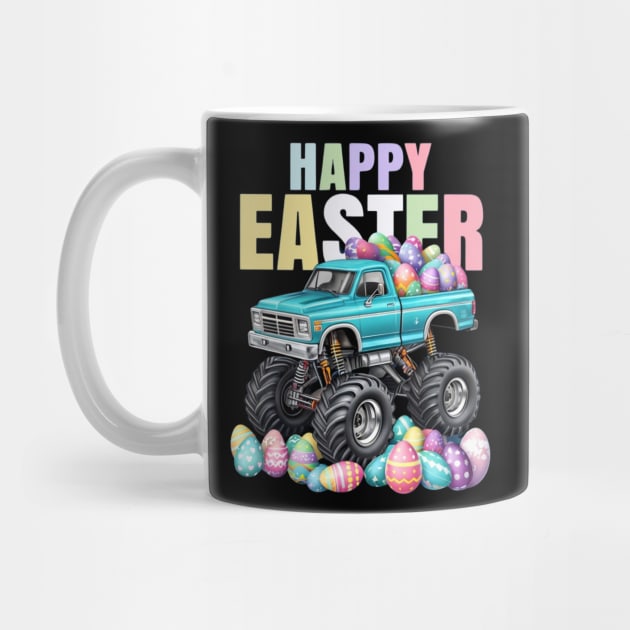 Boys Happy Easter Monster Truck Easter Eggs Toddler by Creatifly Graphic Tees